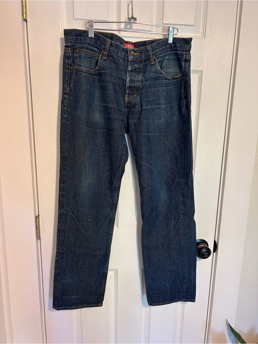 Obey Men's Straight Dark Blue Denim Jeans